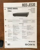 Sony MDS-JE530 MD Mini Disc  Service Manual *Original*