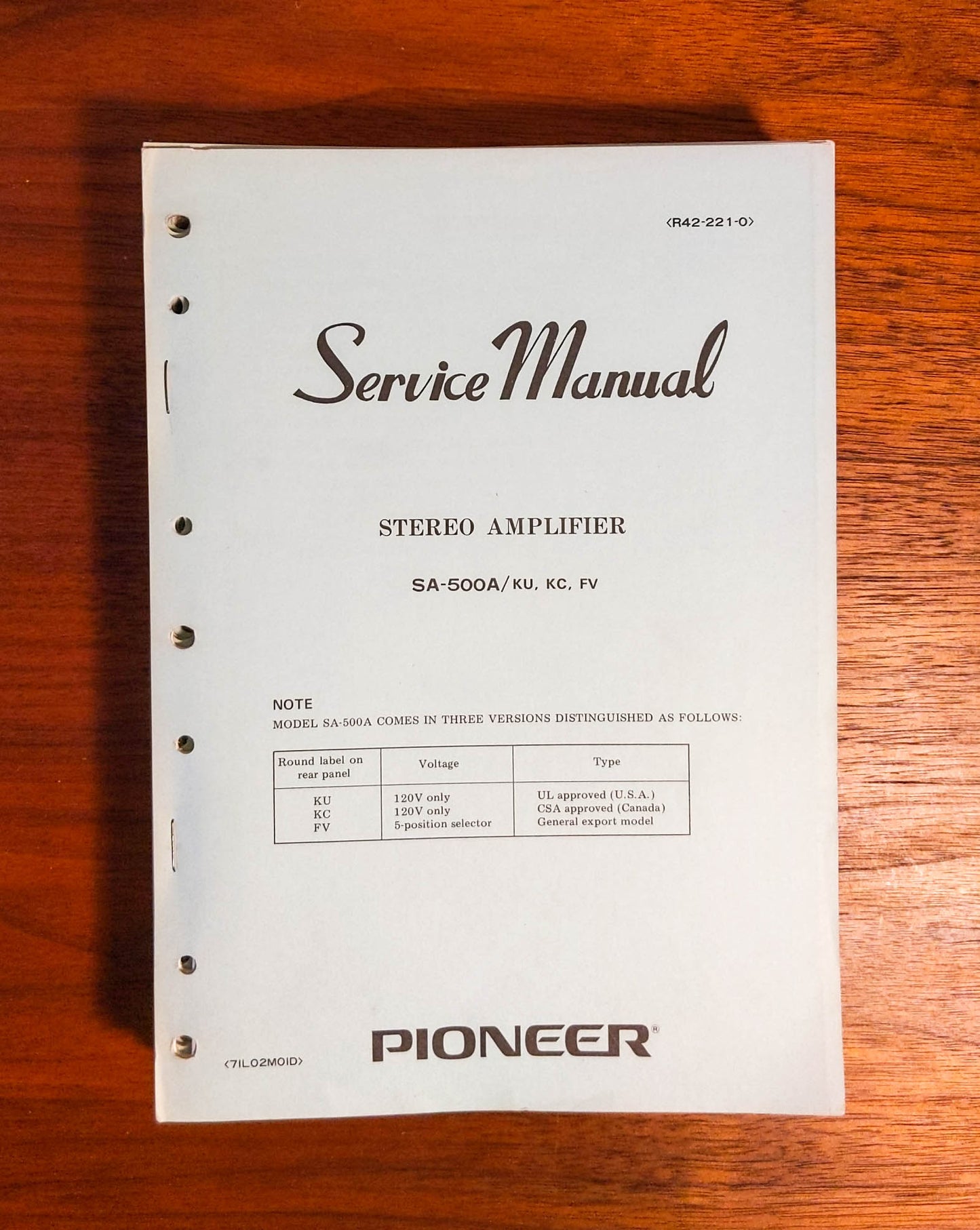 Pioneer SA-500A Amplifier Service Manual *Original*