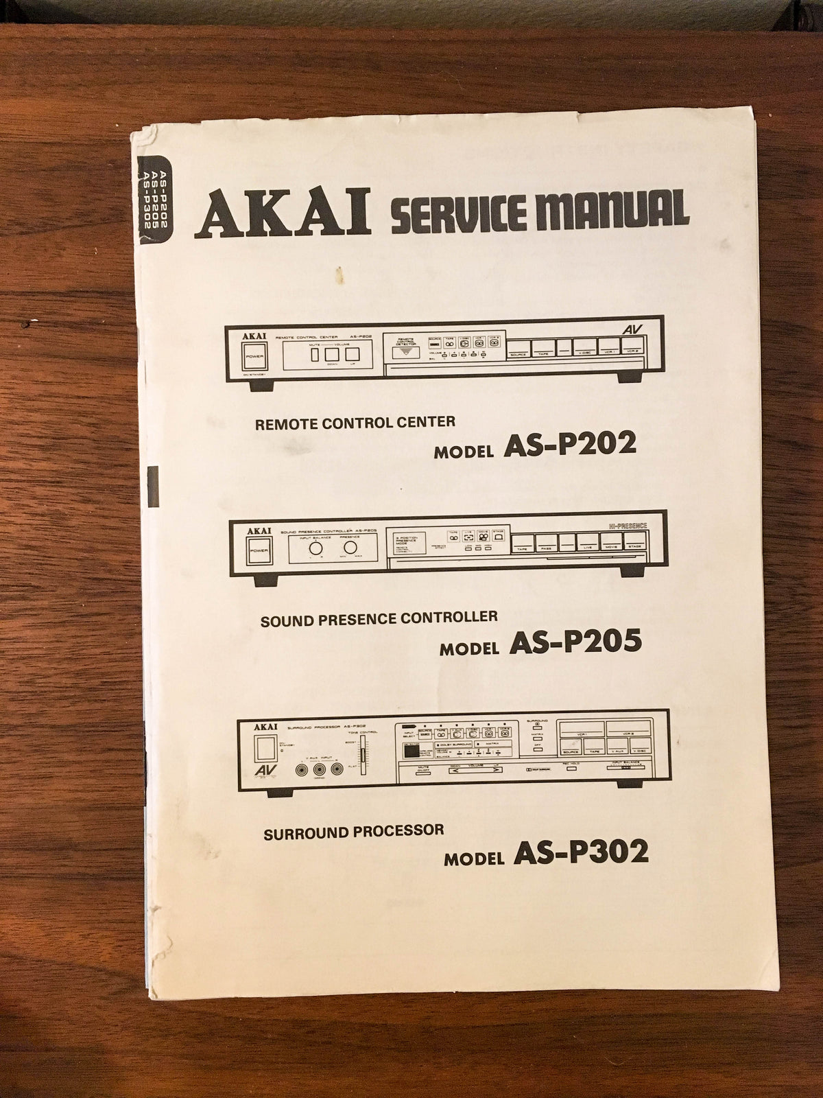 Akai AS-P202 AS-P205 AS-P302 Stereo Components Service Manual *Original*