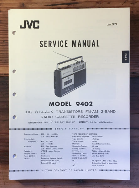 JVC Model 9402 Radio Service Manual *Original*