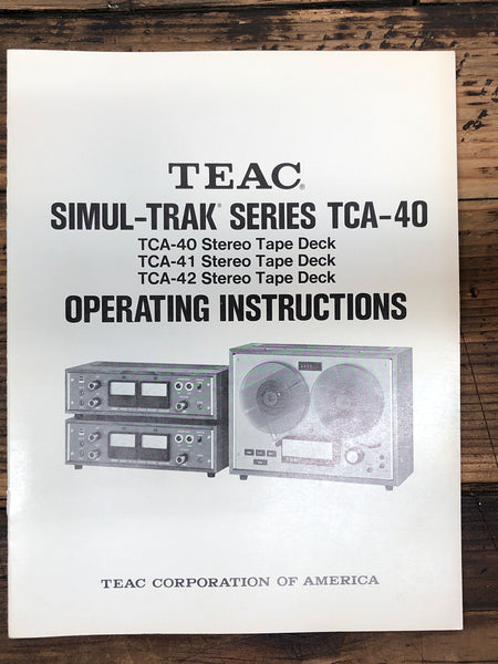 Teac TCA-40 TCA-41 TCA-42 Reel to Reel  Owner / User Manual *Original*