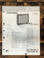 Sony KV-25DXR TV  Service Manual *Original*