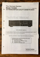 HK Harman Kardon TD-4600 TD-4600 Cassette Service Manual Supple. 1 *Original*