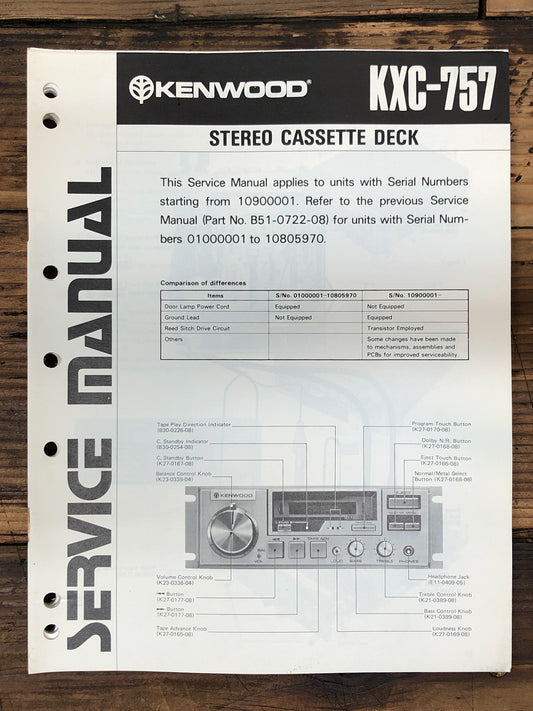 Kenwood KXC-757 Radio  Service Manual *Original*
