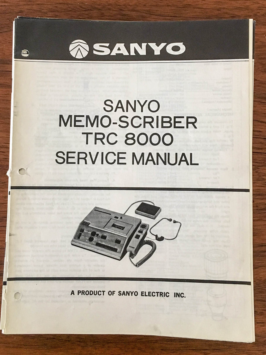 Sanyo TRC8000 TRC8000 MEMO SCRIBER Service Manual *Original* Vintage