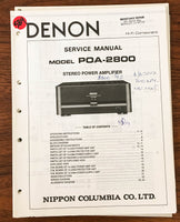 Denon POA-2800 Amplifier Service Manual *Original*