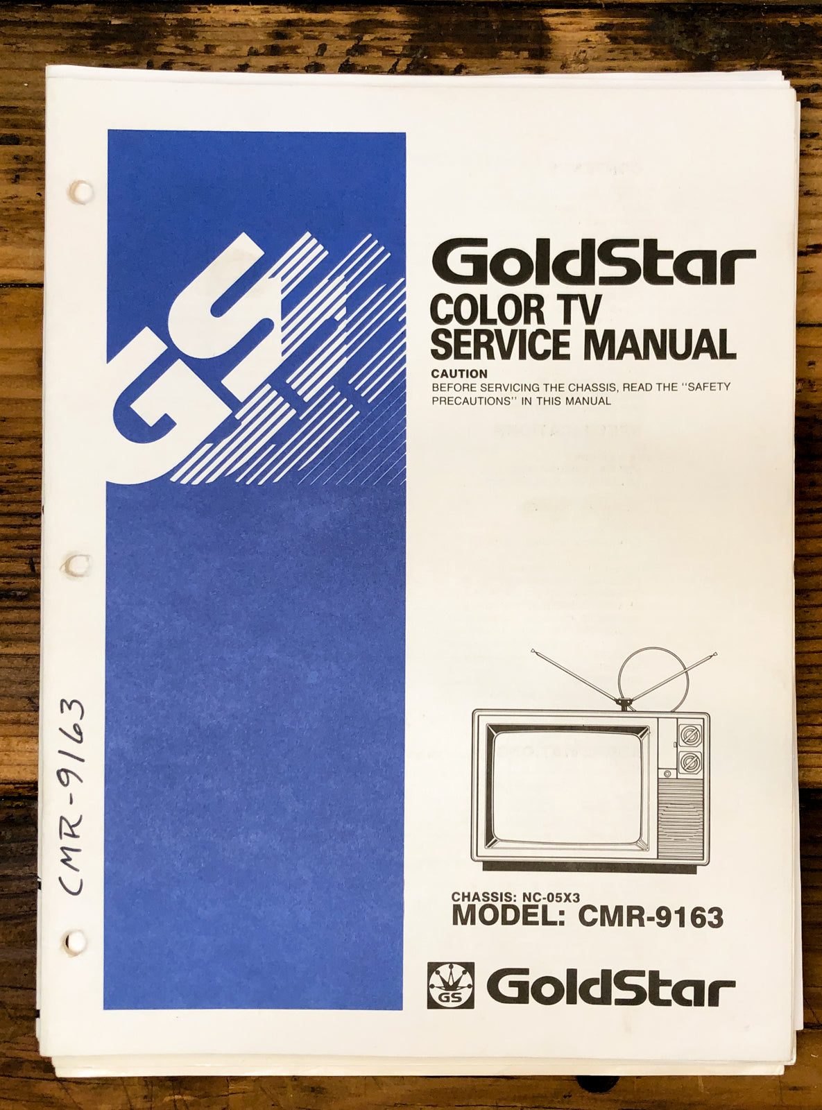 Goldstar CMR-9163 TV  Service Manual *Original*
