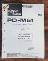 Pioneer PD-M51 CD Player 1 Service Manual *Original*