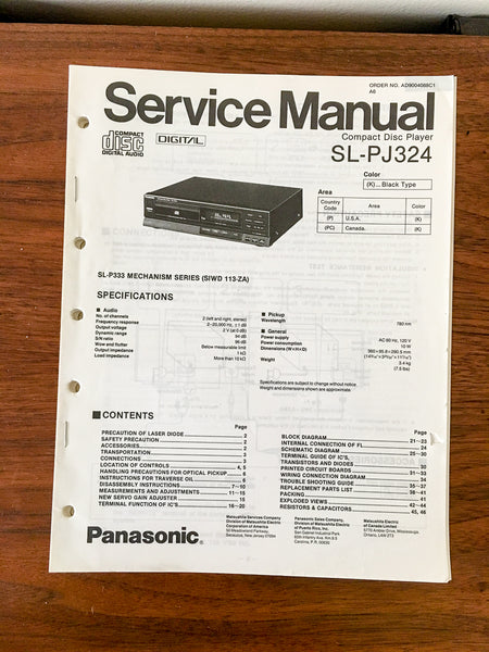Technics SL-PJ324 CD Player Service Manual *Original* #2