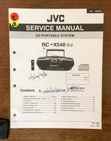 JVC RCX540 Stereo System Service Manual Notice *Original*