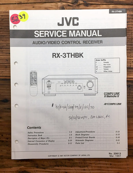 JVC RX-3TH BK Receiver  Service Manual *Original*