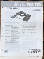 Sony AC-V35 AC-V60 AC-V65 Charger  Service Manual *Original*