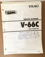Teac V-66C Stereo Cassette Deck Service Manual *Original*
