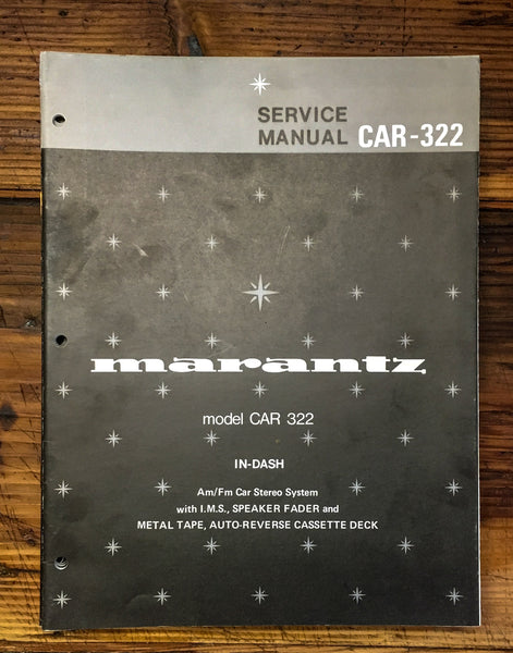 Marantz CAR-322 Car Stereo  Service Manual *Original*