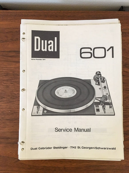 Dual 601 Turntable / Record Player Service Manual *Original* – Vintage ...