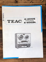 Teac A-4010S A-4010SL Reel to Reel  Service Manual *Original*