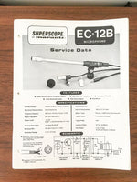 Superscope / Marantz EC-12B Microphone Service Manual *Original*