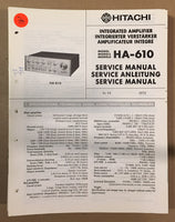 Hitachi HA-610 Amplifier  Service Manual *Original*