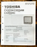 Toshiba CX2034 CX2034M CX2034C TV Television Service Manual *Original* #2