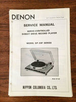 Denon DP-33F Turntable / Record Player Service Manual *Original*