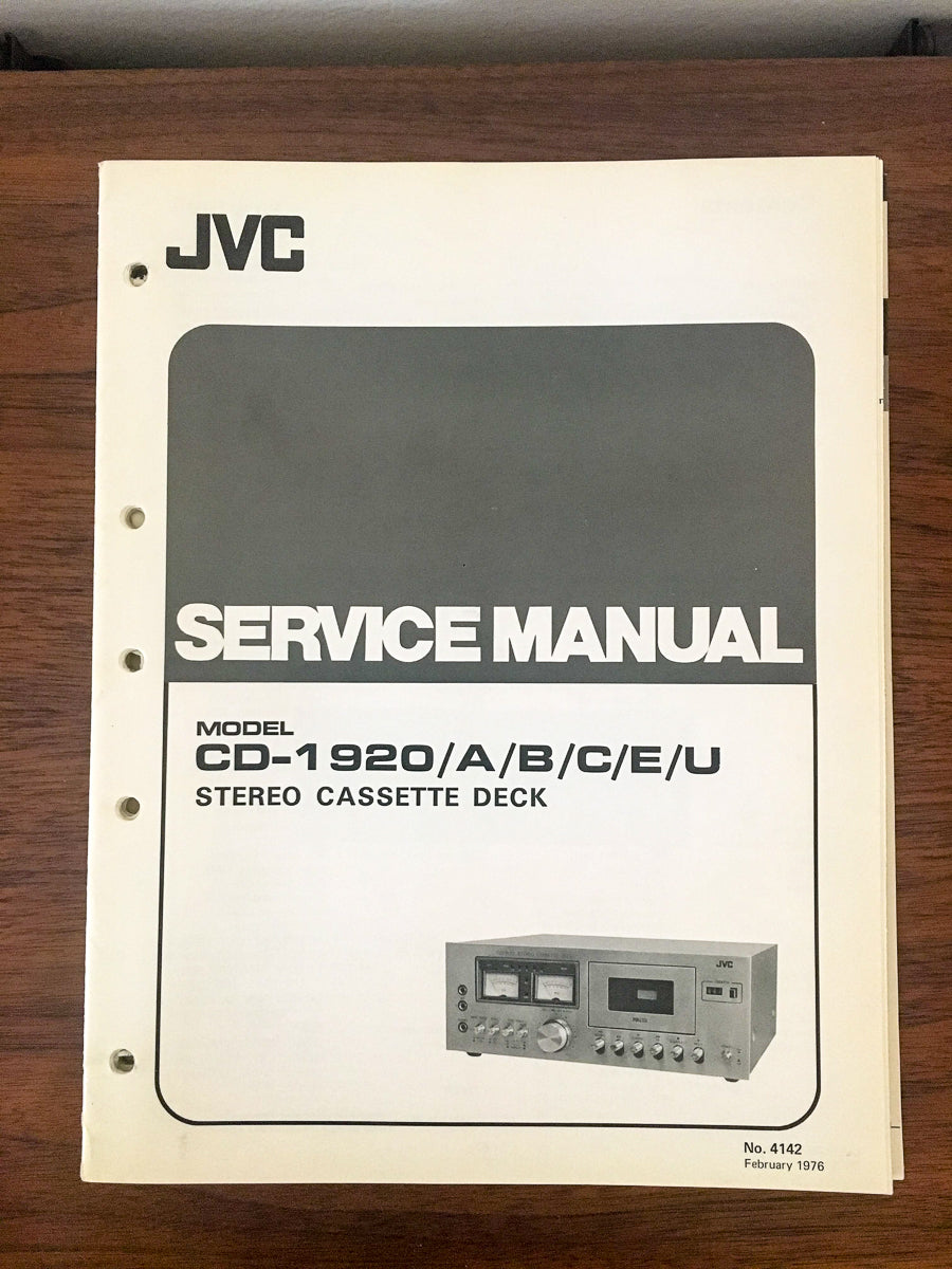 JVC CD-1920 Cassette Deck Service Manual *Original*