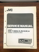 JVC CD-1920 Cassette Deck Service Manual *Original*