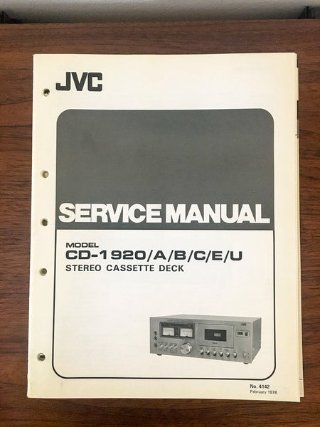 JVC CD-1920 Cassette Deck Service Manual *Original*