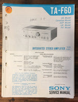 Sony TA-F60 Amplifier Service Manual *Original*