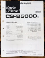 Pioneer CS-B5000 Speaker  Service Manual *Original*