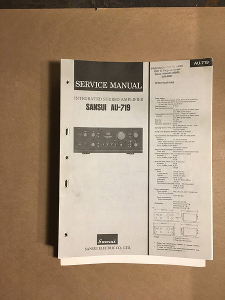 Sansui AU-719 Amplifier Service Manual *Original*