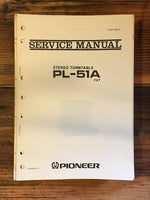 Pioneer PL-51A Record Player / Turntable Service Manual *Original*