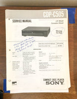 Sony CDP-C505 CD Player Service Manual *Original*