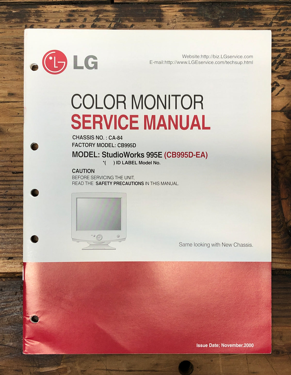 LG Studioworks 995E CB995D Monitor  Service Manual *Original*