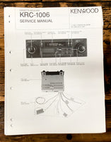 Kenwood KRC-1006 Car Radio  Service Manual *Original*