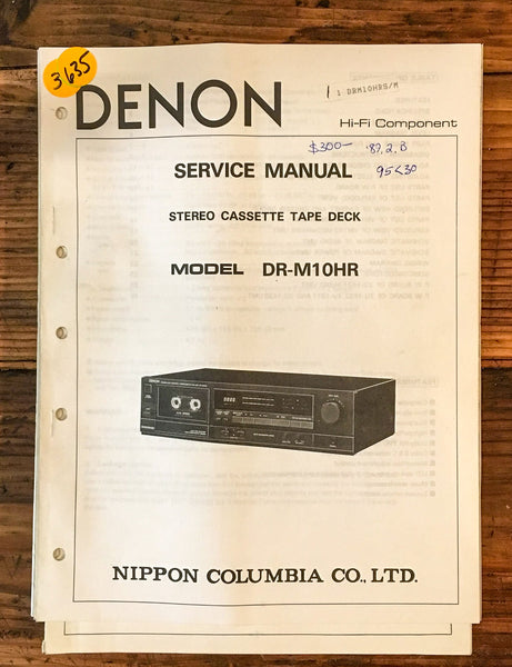 Denon DR-M10HR DR-M10 HR Cassette Deck  Service Manual *Original*