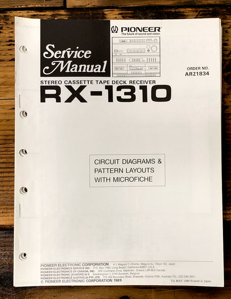 Pioneer RX-1310 Cassette  Service Manual *Original*