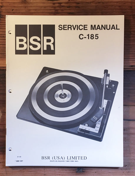 Kenwood C-185 C-185 Record Player / Turntable Service Manual *Original*