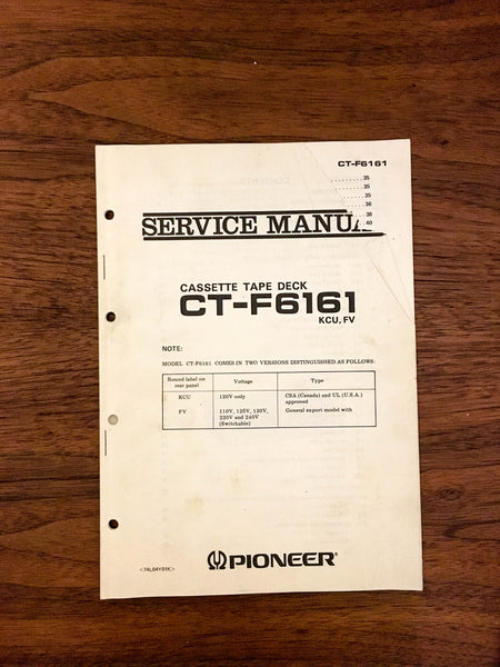 Pioneer CT-F6161 Cassette Service Manual *Original*