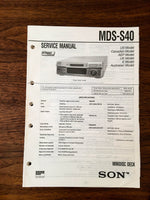 Sony MDS-S40 MD Mini Disc Service Manual *Original*