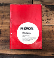 Revox Model A77 Reel to Reel  Owner / User Manual *Original*