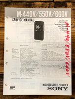 Sony M-440V -550V -660V Micro Cassette  Service Manual *Original*