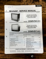 Sharp 20VT-20MV56 20MV97 TV  Service Manual *Original*