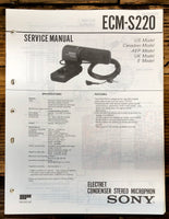 Sony ECM-S220 Microphone  Service Manual *Original*