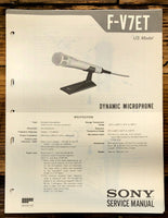 Sony F-V7ET Microphone  Service Manual *Original*