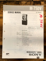 Sony M-750V Micro Cassette  Service Manual *Original*