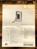 Sony M-1000 Micro Cassette  Service Manual *Original*