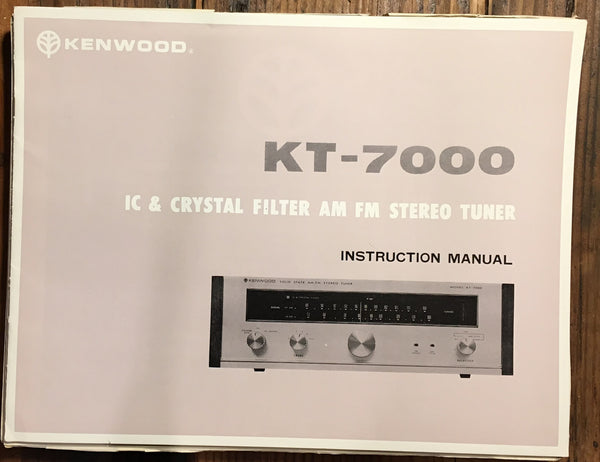 Kenwood KT-7000 Tuner  Owners / User Manual *Original*