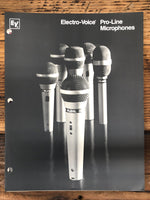 EV Electrovoice Pro-Line Microphones PL80 PL76A PL11  3 pg Brochure Orig #2