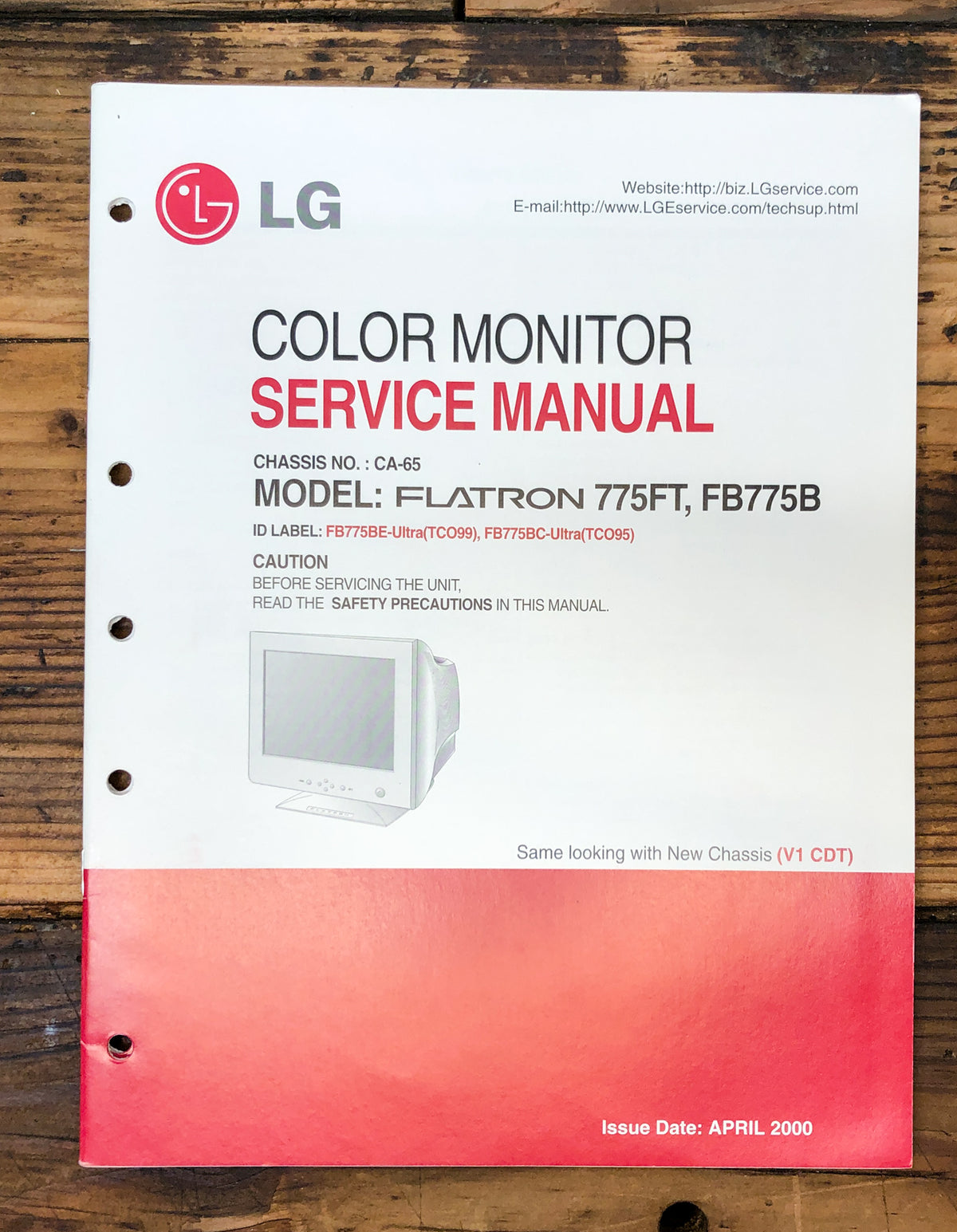 LG Flatron LCD 775FT FB775B Monitor  Service Manual *Original* #1