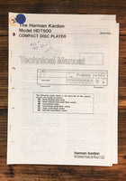 Harman Kardon 7500 HD-7500 CD Player  Service Manual *Original*